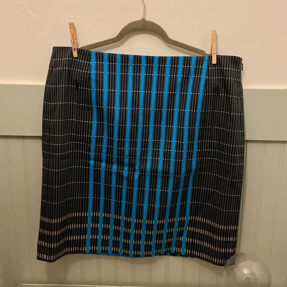 Striped Pencil Skirt, Carlisle Collection, Size 16. NWOT. Blue and Green Stripes